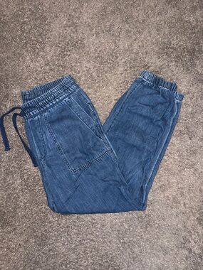 GAP Medium Blue Elastic Waist Denim Joggers